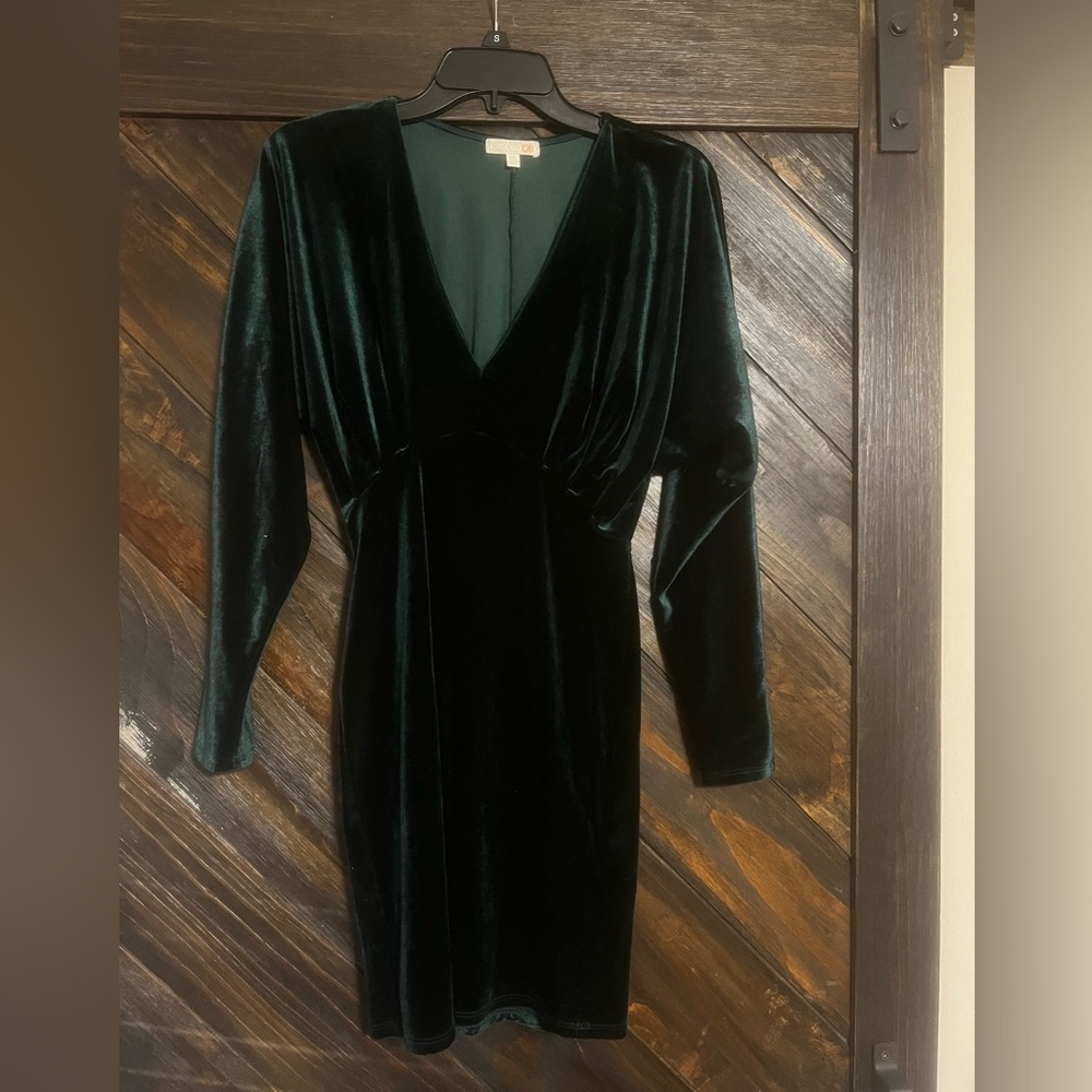 Gianni Bini dark green velvety dress
Size XS